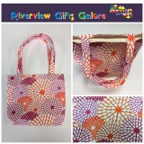 Medium Tote Bag - Crimson Orange Pattern